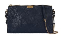 Zipped Pouch Crossbody Bag, Leather, Navy, 70CHI, DB, 2*